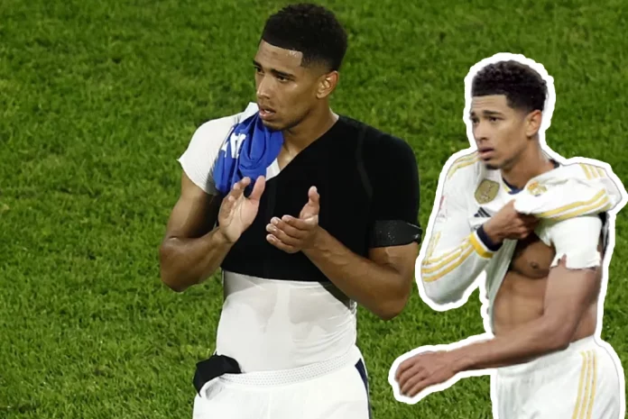 Jude Bellingham deja atrás su armadura de protección del hombro izquierdo