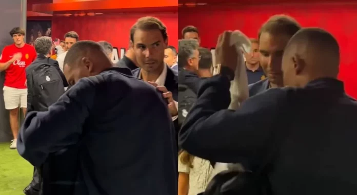 mbappe regala su camiseta a Rafa Nadal tras su debut en LaLiga